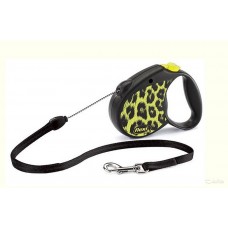 Рулетка 12кг 5м Flexi Safari cord S yellow leopard трос ГЕРМАНИЯ (372813)