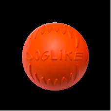 Игрушка д/собак Мяч средний 8,5 см. Doglike с этикеткой (Оранжевый) 1/12 (375920)