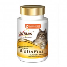 Юнитабс UT BiotinPlus с Q10 для кошек U301 1/12 (377620)