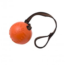 Игрушка д/собак Мяч с канатом малый 5 см. Doglike (оранжевый-черный-черный) (383296)