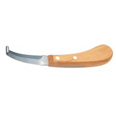 Нож для копыт, узкое обоюдоострое лезвие, деревянная ручка арт.40522W (384222)