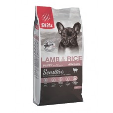BLITZ Sensitive 15кг д/щ PUPPY Lamb&Rice /Ягненок/рис  0146 (388216)