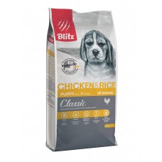 BLITZ Classic 15кг д/щ PUPPY Chicken & Rice (Курица+рис)/корм для щенков 0757  --- (388227)