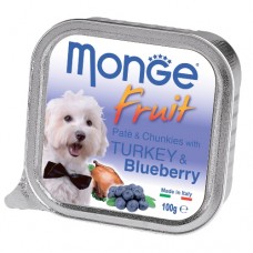 MONGE 100гр Dog Fruit консервы для собак индейка с черникой 3208  1/16 (00388866   )