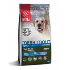 BLITZ Holistic 0,5 кг д/с ADULT FRESH TROUT/низкозерновой корм для взр. собак Свежая Форель5654 (389918)