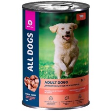 ALL DOGS 415 гр. корм консервир.д/соб тефтельки с говядиной в соусе 1/96 (00391397   )