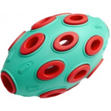 Игрушка д/собак HOMEPET SILVER SERIES 7,6 см х 12 см мяч регби бирюзово-красный каучук 8924 (391455)