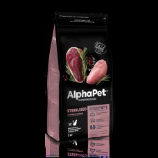 AlphaPet Superpremium 3 кг с уткой и индейкой для взрослых стерилизованных кошек и котов 1/120  1713 (393436)