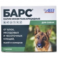 БАРС капли инсектоакарицидные для собак 4 пип. 3776  1/60 (393662)
