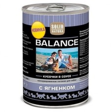 Solid Natura Balance Ягненок в соусе влажный корм для собак жестяная банка 1,24 кг (393781)