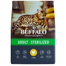 Mr.Buffalo STERILIZED Сухой корм д/к (курица) 1,8 кг (3426, 28.05.2023, Россия) 8618 (00393814   )