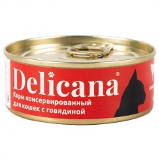 Delicana 100гр конс.говядина для взр.кошек 1*24  3686 (00393932   )
