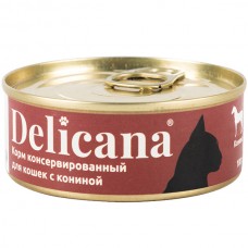 Delicana 100гр конс. конина для взр.кошек 1*24  3754 (00393934   )