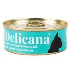 Delicana 100гр конс. кролик для взр.кошек  1*24  3709 (00393935   )