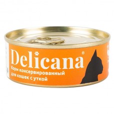 Delicana 100гр конс.утка для взр.кошек 1*24  3747 (00393938   )