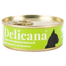 Delicana 100гр конс. ягненок для взр.кошек 1*24  3723 (393939)