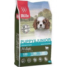 BLITZ PUPPY & JUNIOR DUCK & LAMB/низкозерновой корм для щенков и юниоров Утка & Ягненок/1,5 кг 3580 (00394059   )