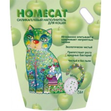 HOMECAT 7,6л /3,3кг силикагелевый наполнитель с ароматом Яблока 1/4 (00394152   )