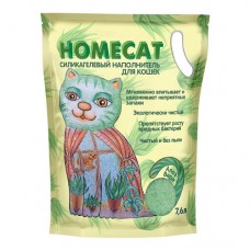 HOMECAT 7,6 л 3,3кг силикагелевый наполнитель для кошачьих туалетов с ароматом Алоэ Вера 1/4 (394153)
