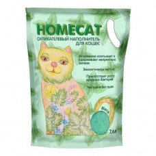 HOMECAT 7,6 л/3,3 кг силикагелевый наполнитель для кошачьих туалетов с ароматом Мяты 1/4 (394154)