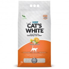 Cats White Orange комкующийся наполнитель с ароматом апельсина для кошачьего туалета 5л (394338)
