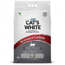 Cats White Activated Carbon комкующийся наполнитель с активированным углем для кошачьего туалета 10л* (394340)