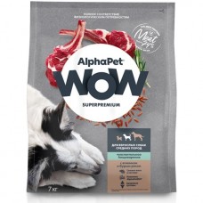 AlphaPet WOW Superpremium 7 кг с ягненком и рисом для собак средних пород с чувствит.пищ. 2253 (394405)
