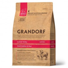 GRANDORF DOG 3кг Lamb&Turkey MED&MAXI (ягнёнок с индейкой для собак средних и крупных пород)  0969  1/9 (395012)