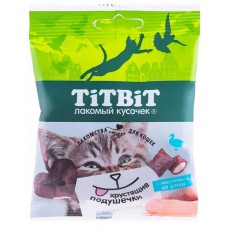 TITBIT Хрустящие подушечки для кошек с паштетом из утки 30 г 013908 (395540)