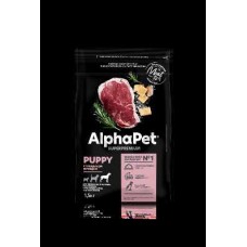 AlphaPet Superpremium 1,5 кг д/щенков до 6 месяцев, беременных и кормящих собак крупных пород с говядиной и рубцом 1/6 1645 (396145)