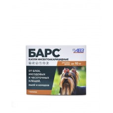 БАРС капли инсектоакарицидные для собак до 10 кг (1пип. по 0,67мл) 1/60-3790- (396246)