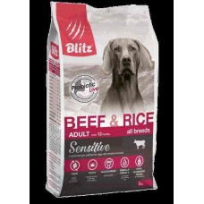 BLITZ ADULT BEEF & RICE/корм для взрослых собак Говядина и рис/2 кг 2560 (396433)