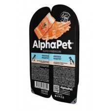 AlphaPet Superpremium 100г влажный корм для щенков, беременных и кормящих собак паштет с лососем 3649   1/15 (401820)