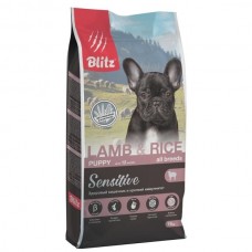 BLITZ Sensitive 15 кг Puppy LAMB & RICE All Breeds (ягненок и рис) корм д/щенков всех пород 0946 (402365)