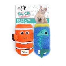 All For Paws Игрушка д/кош Sock Носочки морские c кош.мятой и актинидией 2шт 12,5*6*1,5см (Новый) (403046)