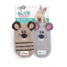 All For Paws Игрушка д/кош Sock Носочки Мышки c кош.мятой и актинидией 2шт 12,5*6*1,5см (Новый) (403047)