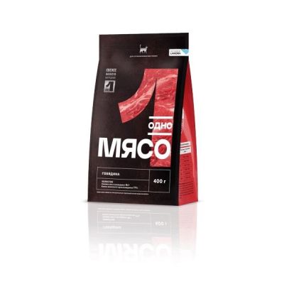 Одно Мясо 0,4кг д/кошек стерил.  с говядиной   24/48