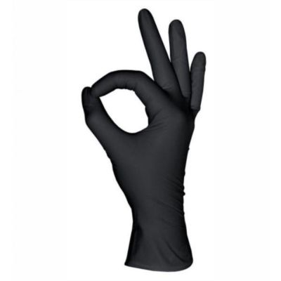 Перчатки M 3,5гр нитриловые неопудренные Nitrile, черные, (уп.50пар)