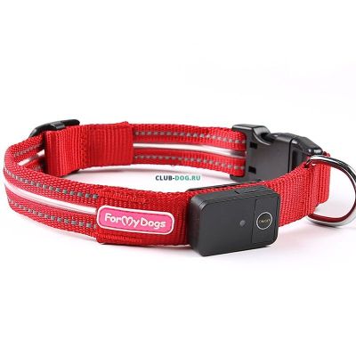 Ошейник красный с подсветкой (L; 2054