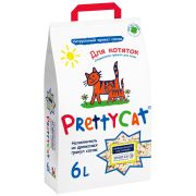 Наполнитель ПРЕТТИ КЭТ Wood Granules д/котят ДРЕВЕСНЫЙ ВПИТЫВАЮЩИЙ 2кг/6л 1/4