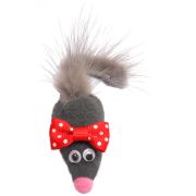 Игрушка д/кошек Мышь МИККИ с норковым хвостом GoSi этикетка кружок sh-07229 1/100