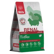 Blitz Cat Vetline Renal 0,4 кг д/кошек корм диет. полнорац. при хронической почечной недостаточности,  2865