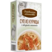 Деревенские лакомства конс.д/кош «Суп из курицы с говядиной и шпинатом», пауч 35г*4шт