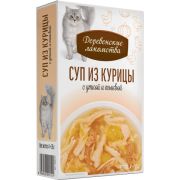 Деревенские лакомства конс. д/кош «Суп из курицы с уткой и тыквой», пауч 35г*4шт
