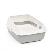 Туалет д/кошек 50,5*39*23,5см с высокими бортами и сеткой серый 1/4  8577