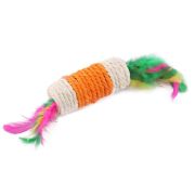 Игрушка д/кошек WOGY Барабанчик с перьями 8.5х3см микс арт.10922-8562