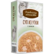 Деревенские лакомства конс. д/кош «Суп из утки с лососем», пауч 35г*4шт