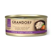 GRANDORF конс. д/кошек 70 гр. Куриная грудка с лососем   1/6