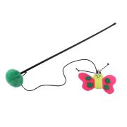 Игрушка д/кошек Дразнилка NUNBELL Бабочка 5см на палочке l=50см арт.10922-8758