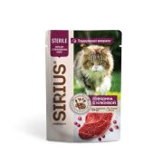 SIRIUS 85 г д/кошек стерилизованных кусочки в соусе «Говядина с клюквой» 1/24